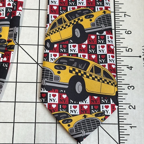 Rene Chagal Other - Vintage Rene Chagal Novelty Necktie – Yellow NYC Taxi Cabs & “I ♥ NY” Print  59"